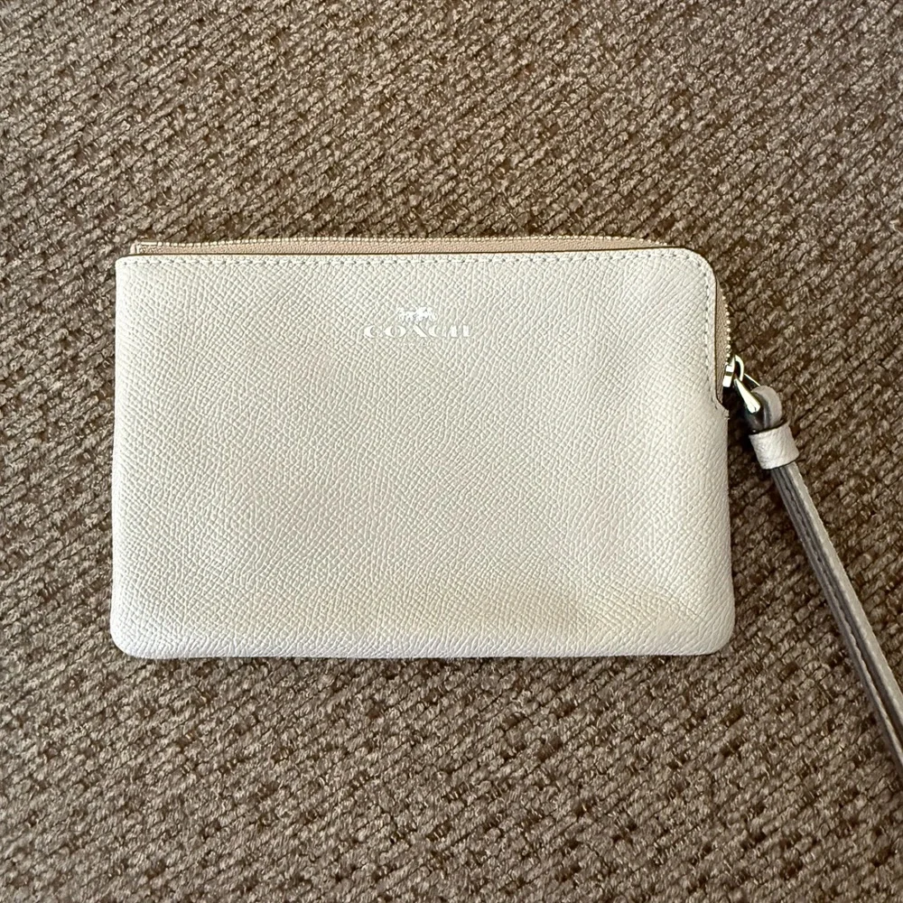 Coach Metallic Pearl Leather Wristlet with Removable Strap